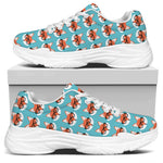 Fox With Glasses Pattern Print White Chunky Shoes