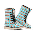 Fox With Glasses Pattern Print Winter Boots