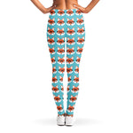 Fox With Glasses Pattern Print Women's Leggings