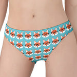 Fox With Glasses Pattern Print Women's Panties