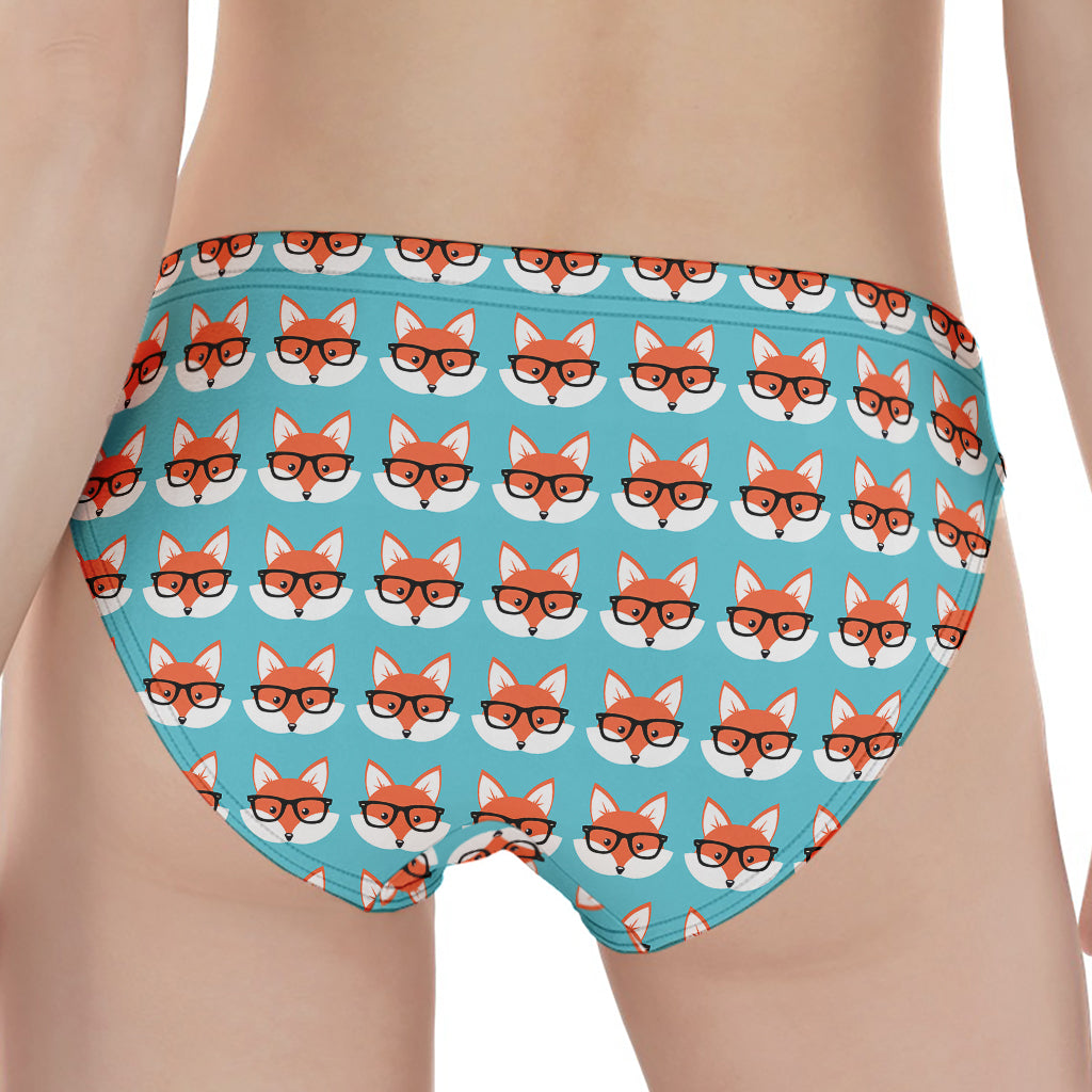 Fox With Glasses Pattern Print Women's Panties