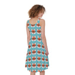 Fox With Glasses Pattern Print Women's Sleeveless Dress