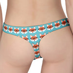 Fox With Glasses Pattern Print Women's Thong