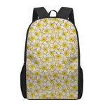 Frangipani Flower Pattern Print 17 Inch Backpack