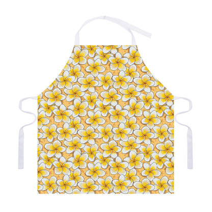 Frangipani Flower Pattern Print Adjustable Apron