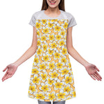Frangipani Flower Pattern Print Adjustable Apron