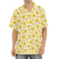 Frangipani Flower Pattern Print Aloha Shirt