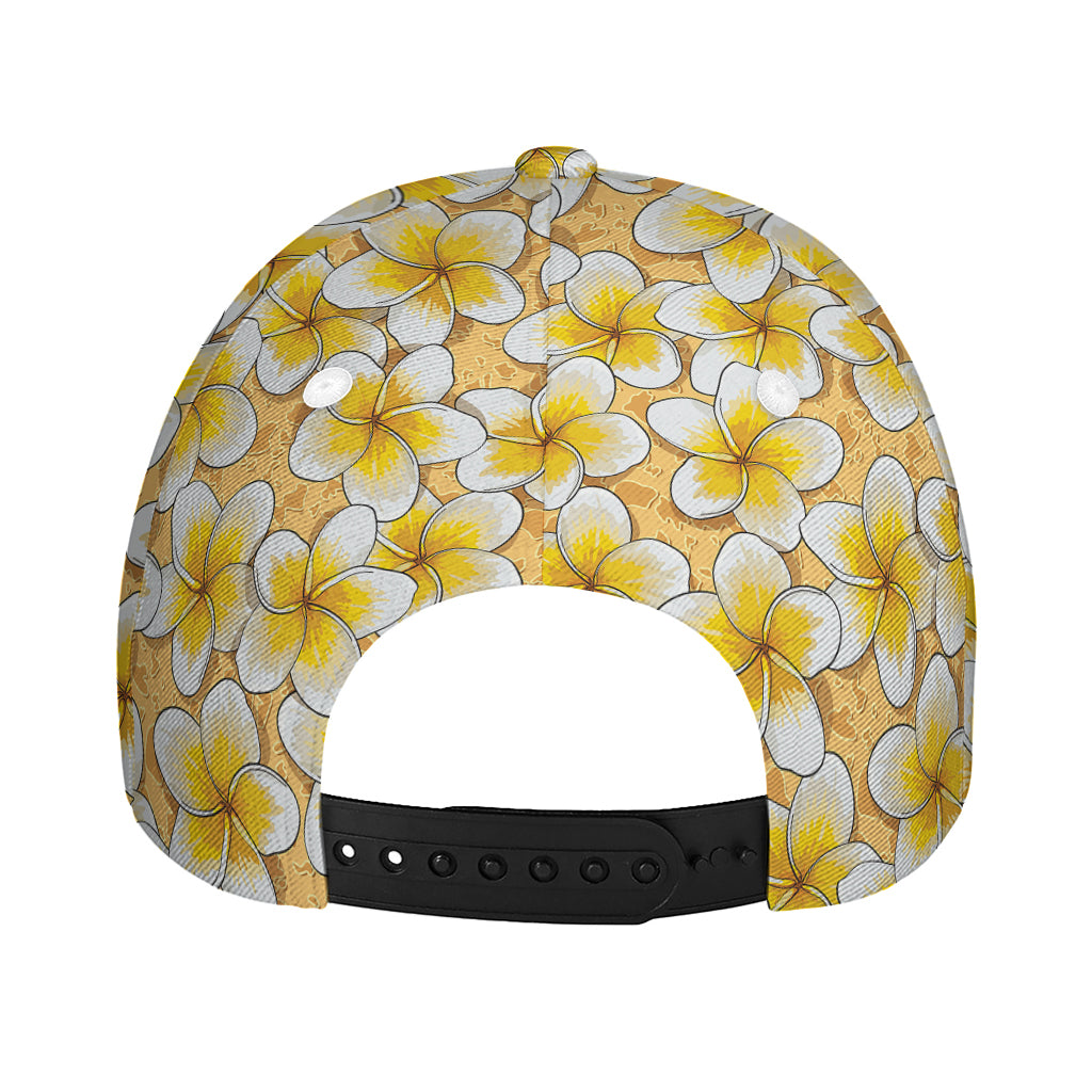 Frangipani Flower Pattern Print Baseball Cap