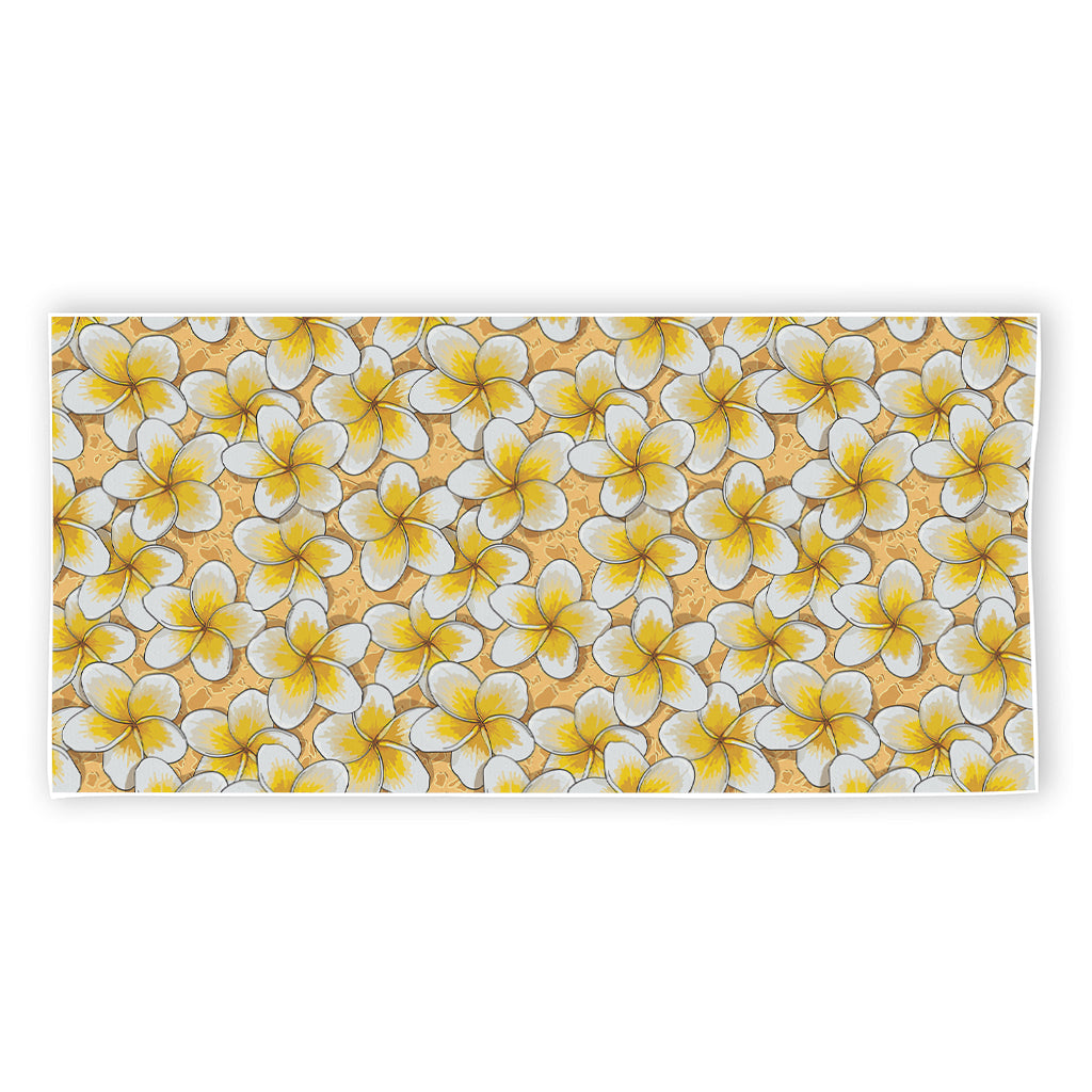 Frangipani Flower Pattern Print Beach Towel