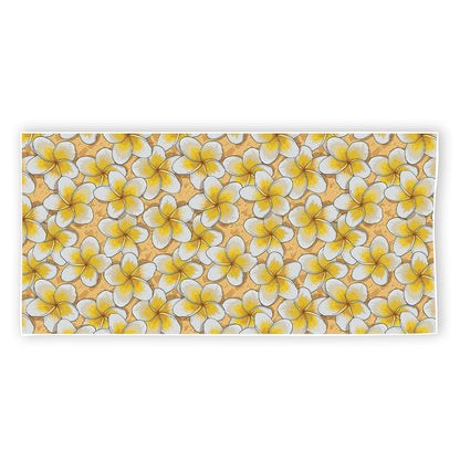 Frangipani Flower Pattern Print Beach Towel