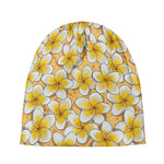 Frangipani Flower Pattern Print Beanie