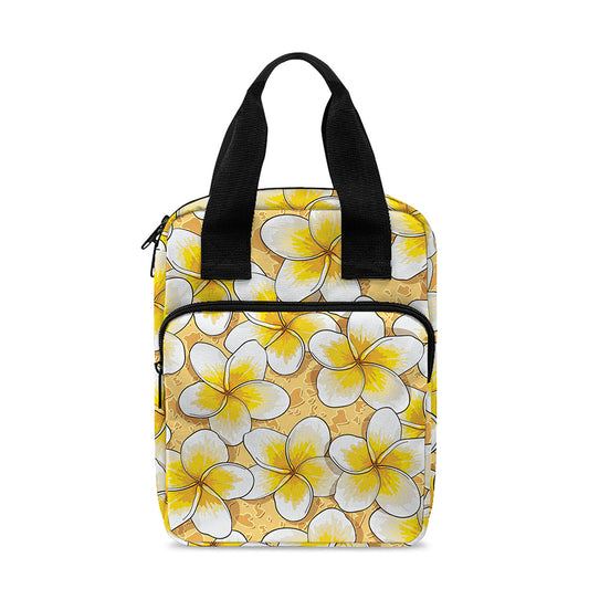 Frangipani Flower Pattern Print Bible Tote Bag