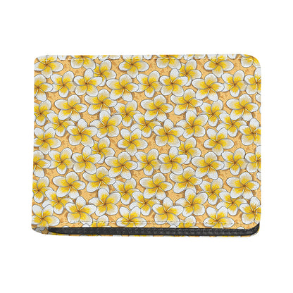 Frangipani Flower Pattern Print Bifold Wallet