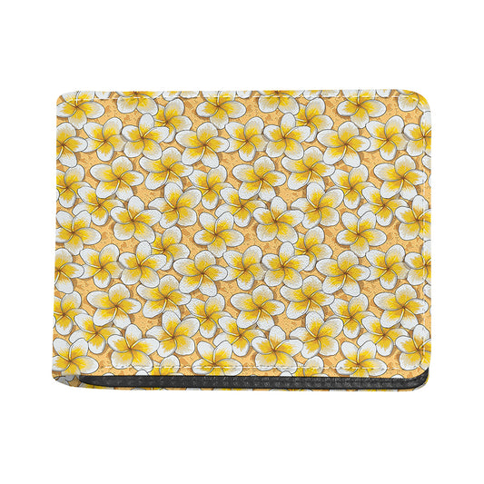 Frangipani Flower Pattern Print Bifold Wallet