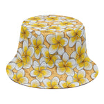 Frangipani Flower Pattern Print Bucket Hat