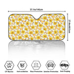 Frangipani Flower Pattern Print Car Windshield Sun Shade