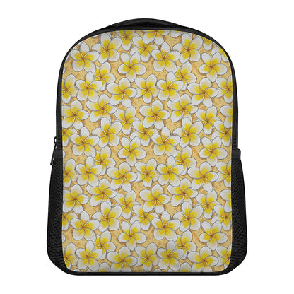 Frangipani Flower Pattern Print Casual Backpack