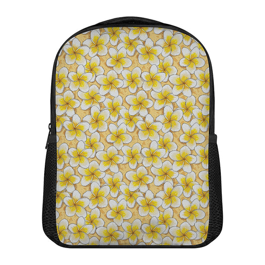 Frangipani Flower Pattern Print Casual Backpack