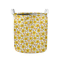 Frangipani Flower Pattern Print Collapsible Laundry Basket