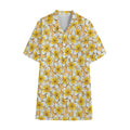 Frangipani Flower Pattern Print Cotton Hawaiian Shirt