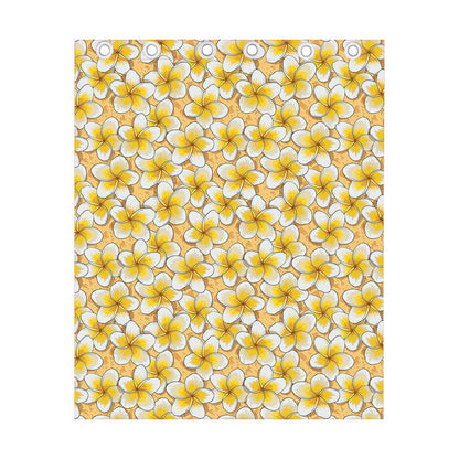 Frangipani Flower Pattern Print Curtain