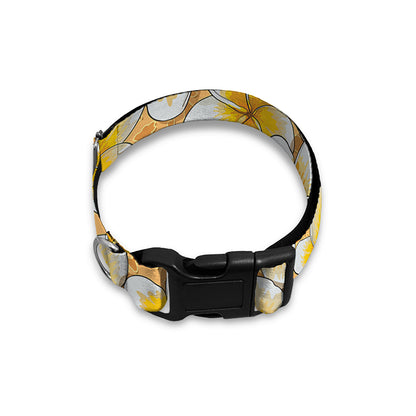 Frangipani Flower Pattern Print Dog Collar