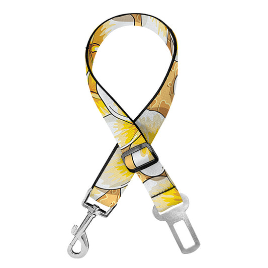 Frangipani Flower Pattern Print Dog Seat Belt