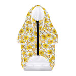 Frangipani Flower Pattern Print Dog Zip Up Hoodie