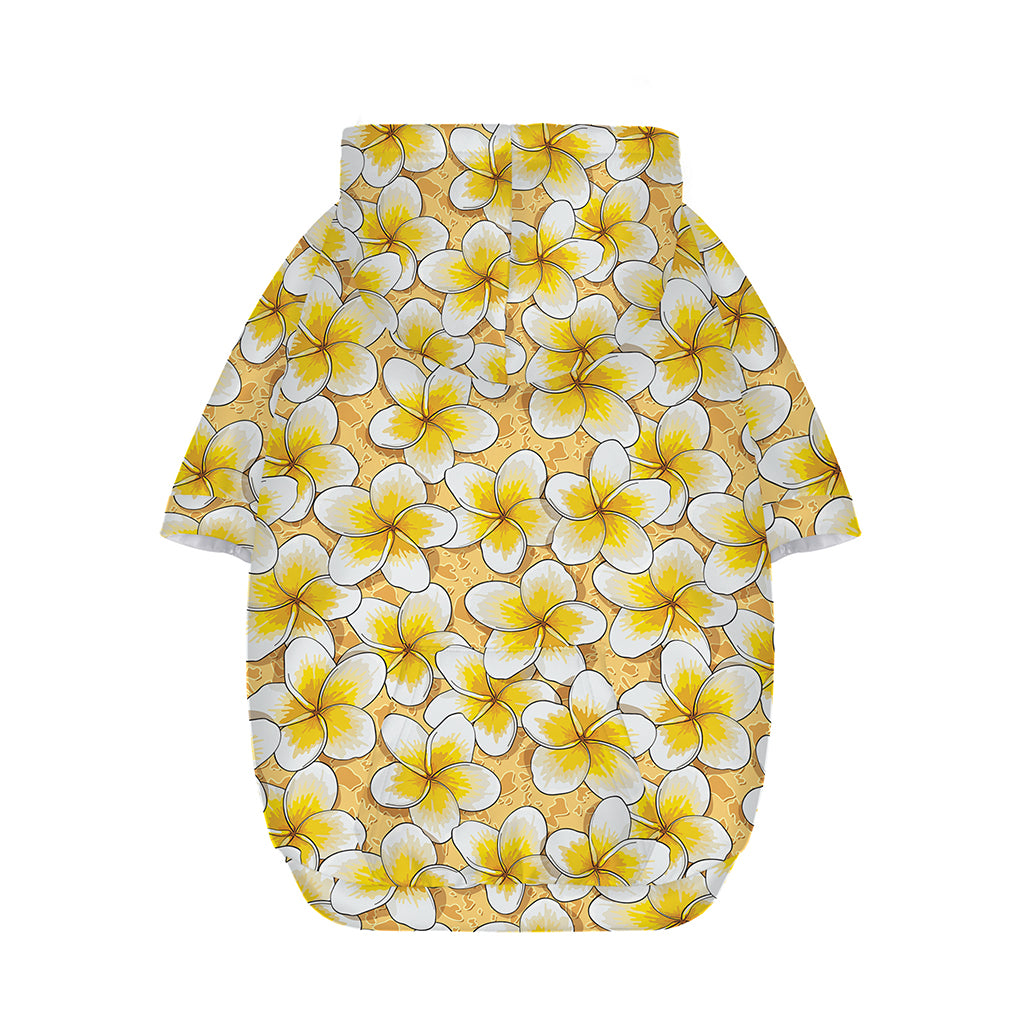 Frangipani Flower Pattern Print Dog Zip Up Hoodie