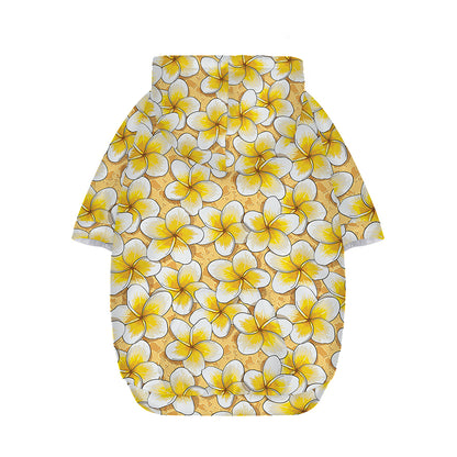 Frangipani Flower Pattern Print Dog Zip Up Hoodie