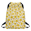 Frangipani Flower Pattern Print Drawstring Backpack