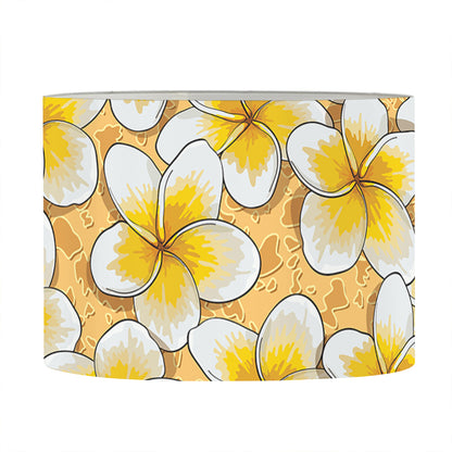 Frangipani Flower Pattern Print Drum Lamp Shade