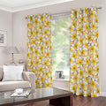 Frangipani Flower Pattern Print Extra Wide Grommet Curtains