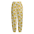 Frangipani Flower Pattern Print Fleece Lined Knit Pants