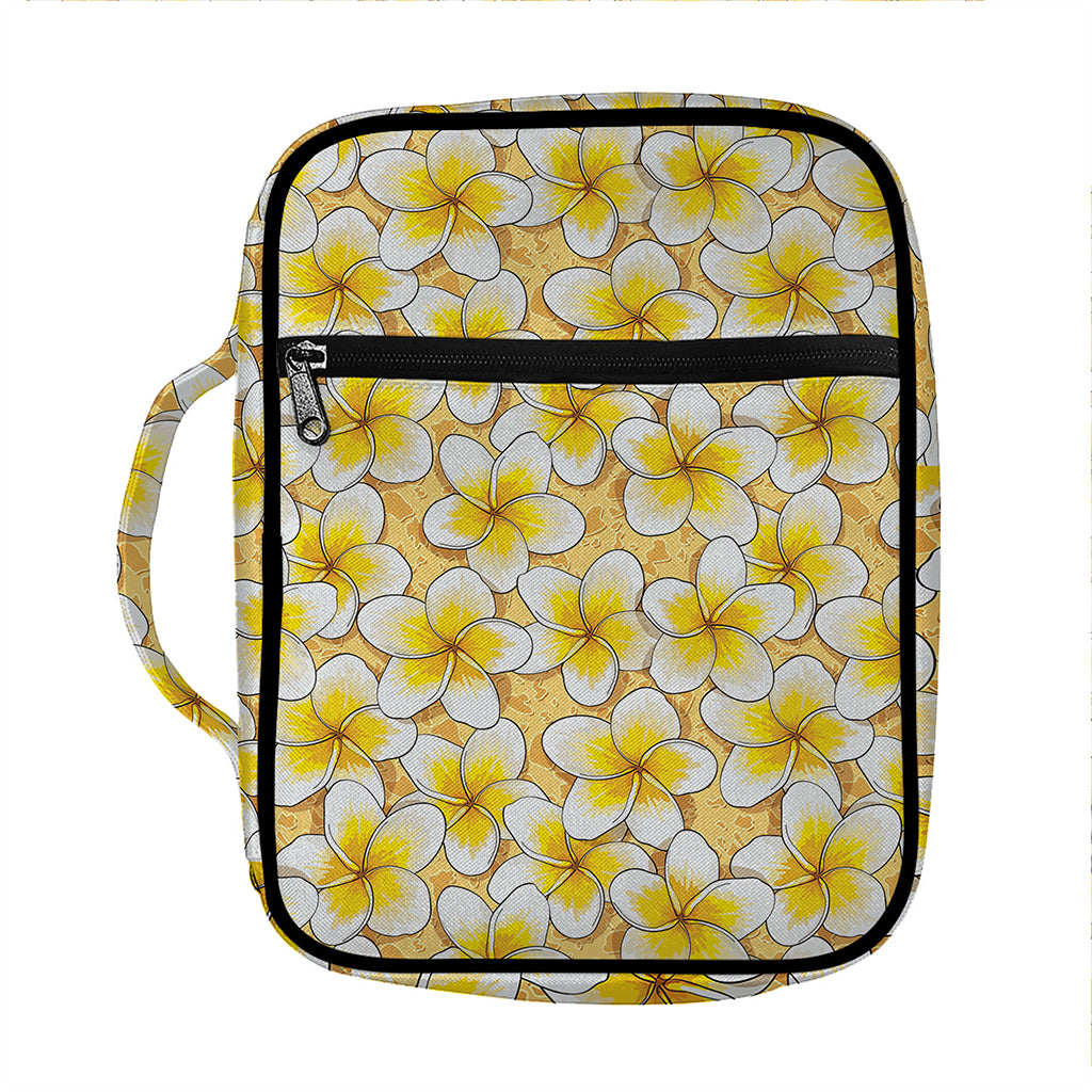 Frangipani Flower Pattern Print Front Pocket Bible Bag