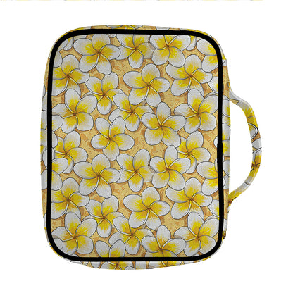 Frangipani Flower Pattern Print Front Pocket Bible Bag