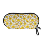 Frangipani Flower Pattern Print Glasses Case