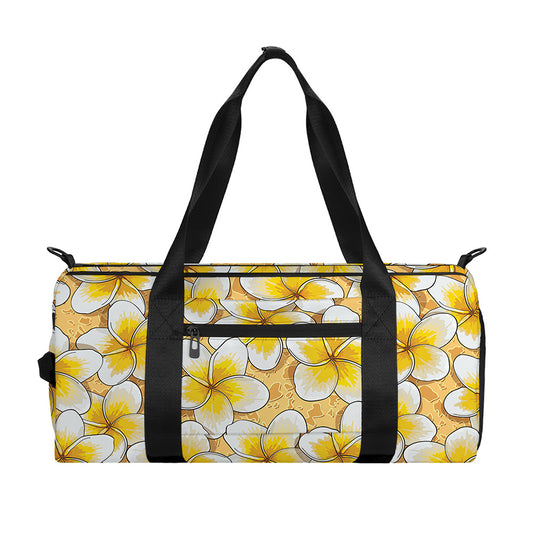 Frangipani Flower Pattern Print Gym Bag