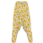 Frangipani Flower Pattern Print Hammer Pants