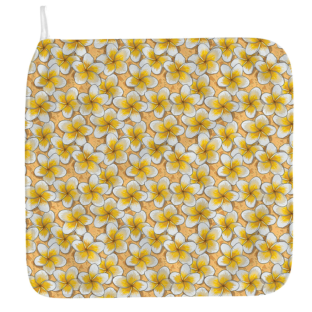 Frangipani Flower Pattern Print Hand Towel