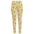 Frangipani Flower Pattern Print High-Waisted Pocket Leggings