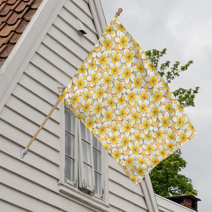 Frangipani Flower Pattern Print House Flag