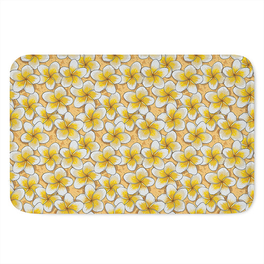 Frangipani Flower Pattern Print Indoor Door Mat