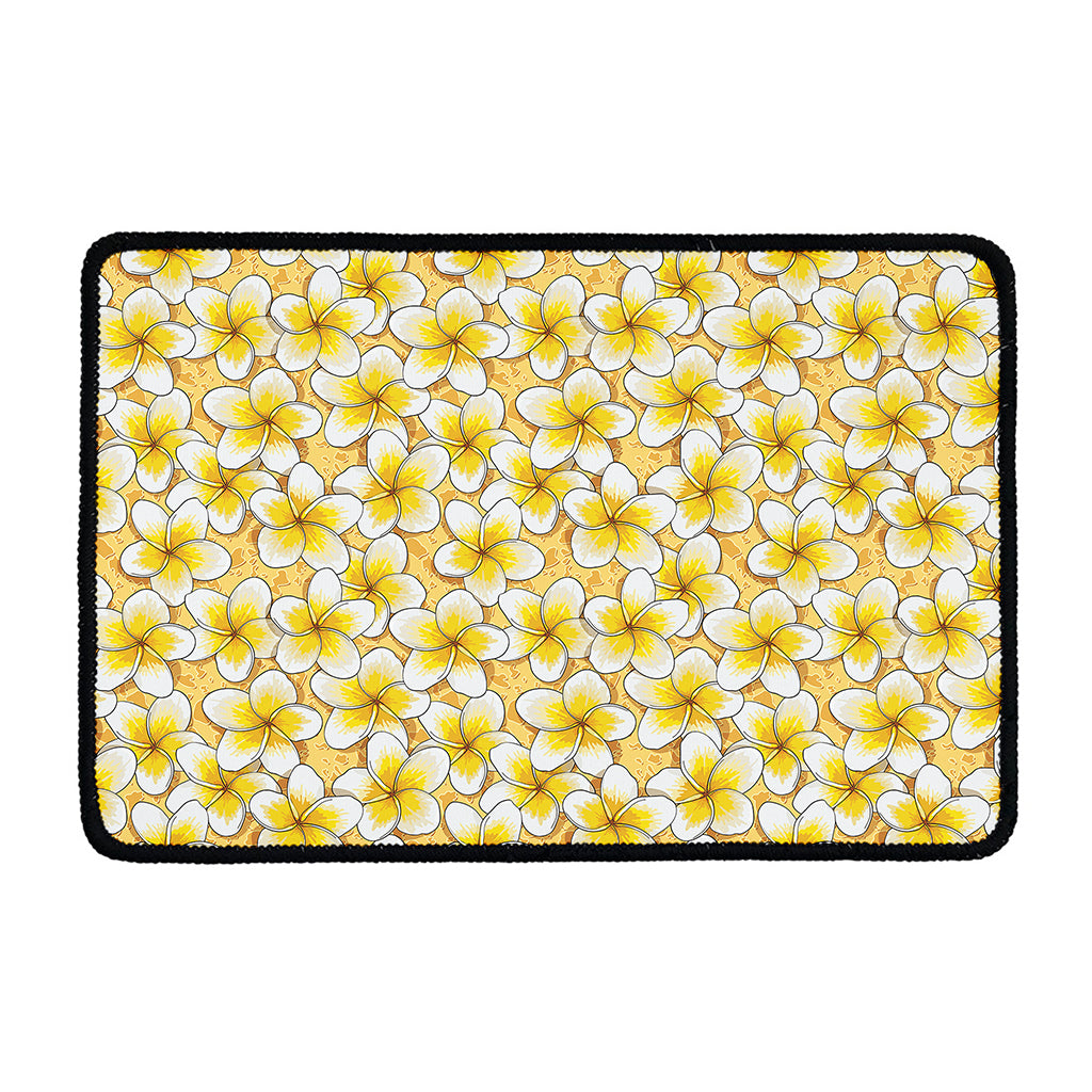 Frangipani Flower Pattern Print Kitchen Mat