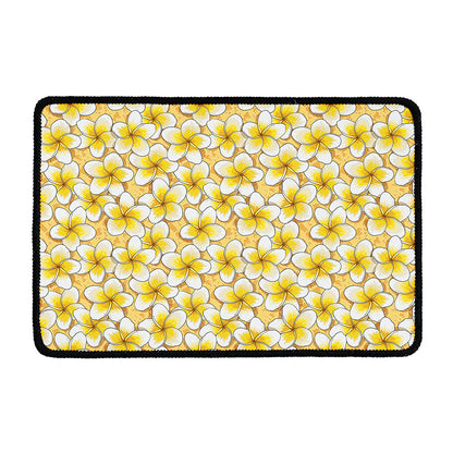 Frangipani Flower Pattern Print Kitchen Mat