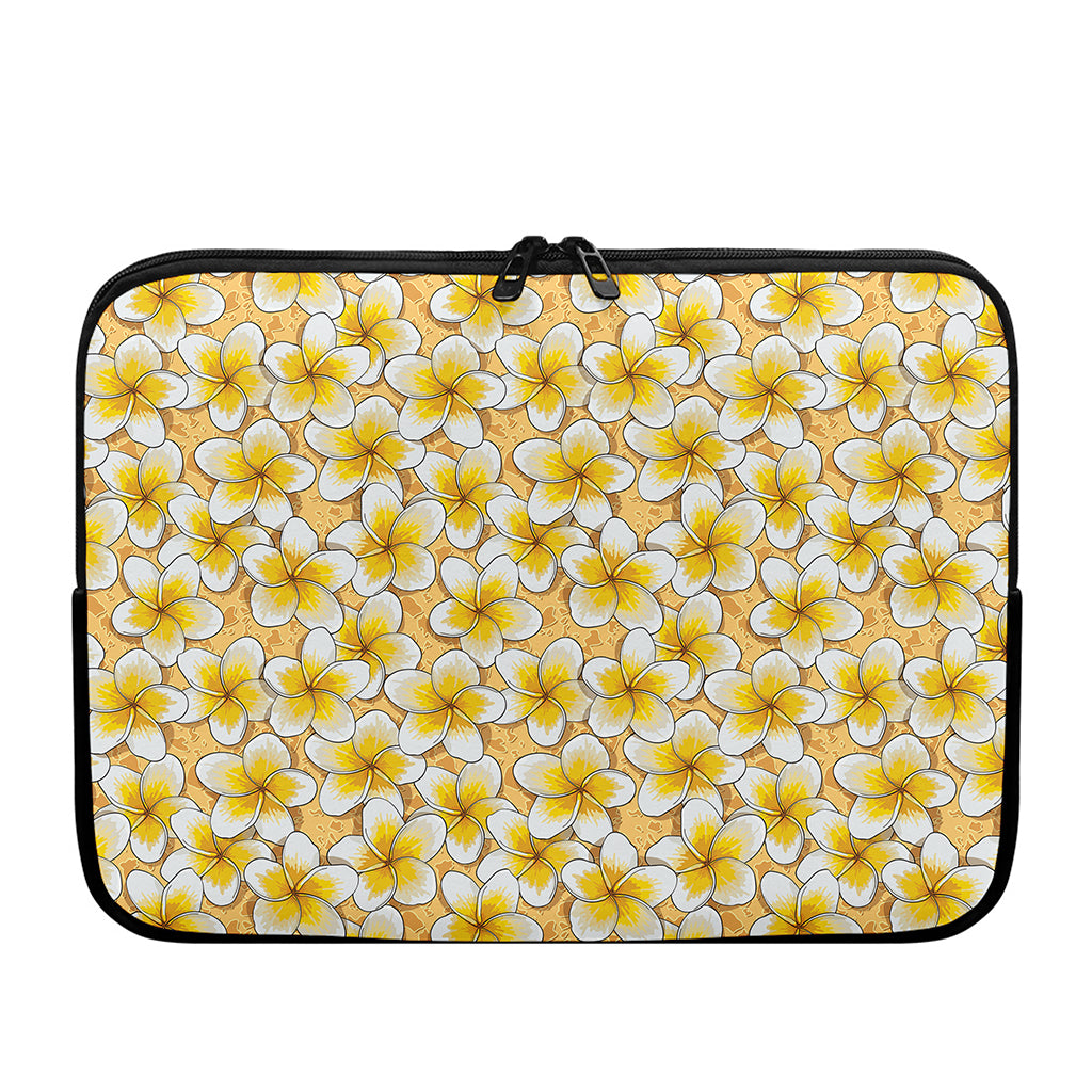 Frangipani Flower Pattern Print Laptop Sleeve