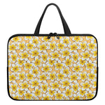 Frangipani Flower Pattern Print Laptop Sleeve With Handle
