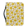 Frangipani Flower Pattern Print Leather Bible Cover