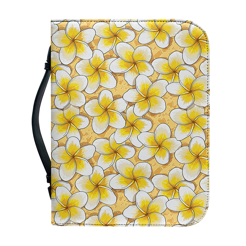 Frangipani Flower Pattern Print Leather Bible Cover