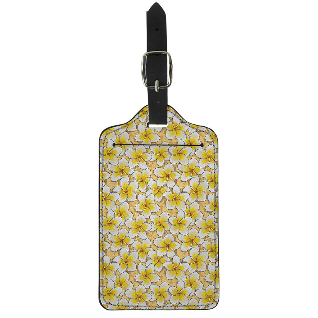 Frangipani Flower Pattern Print Luggage Tag